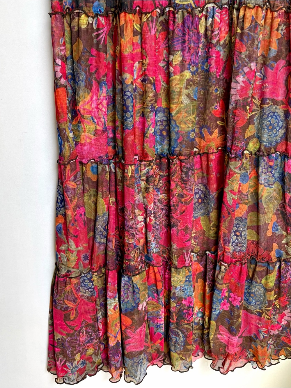 Natural Life Maxi Dress Sz M Berkley Mesh Tiered Cottagecore Peasant Boho - Picture 4 of 16